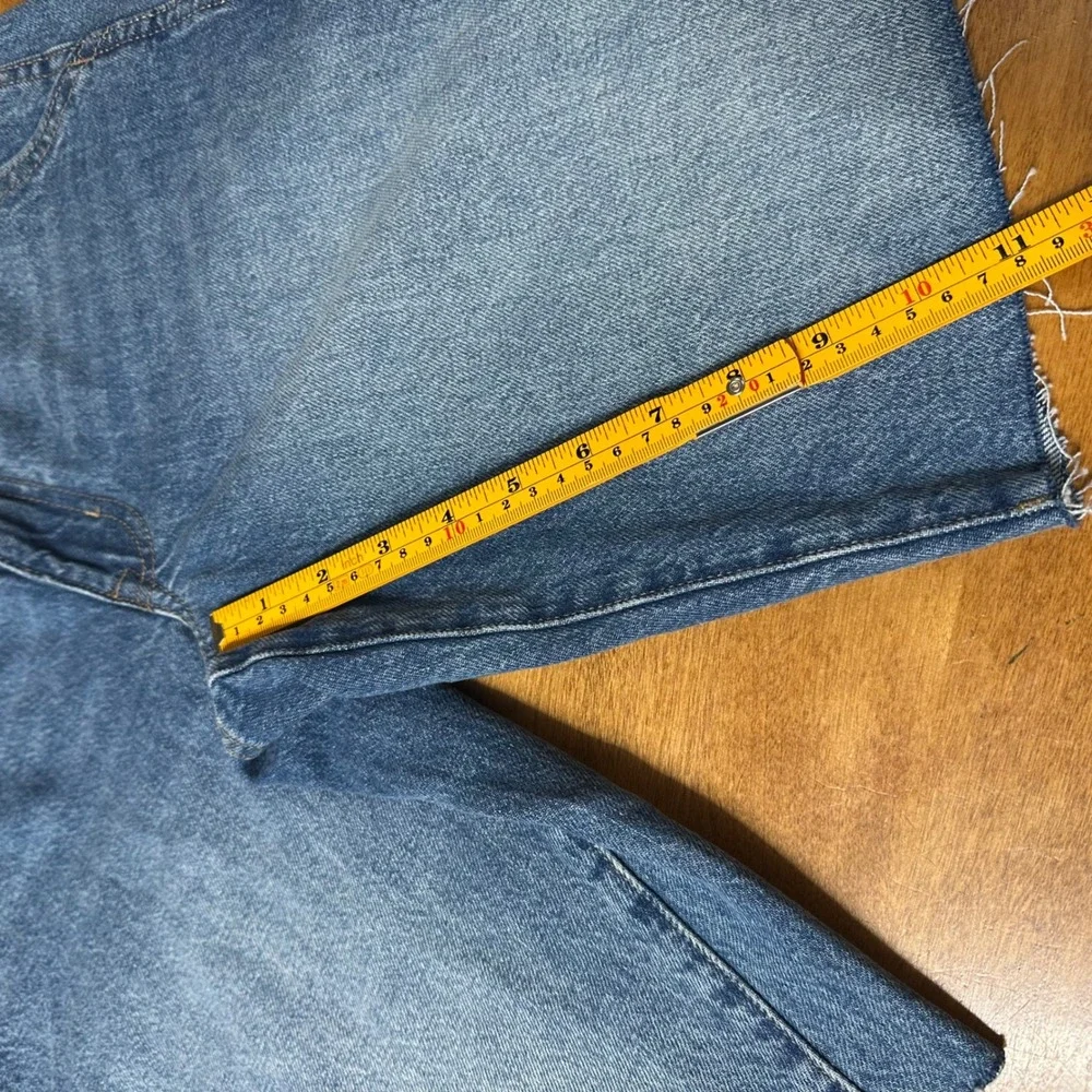 Aeropostale Baggy Jort Carpenter Women XS Blue Denim Raw Hem Non-Stretch 11